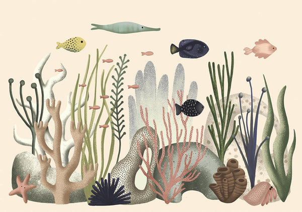 Carta da parati - Underwater World - Fish and Corals in Pastel Colours