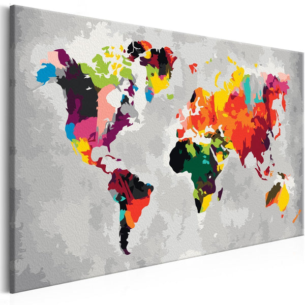 Quadro fai da te - World Map (Bright Colours)