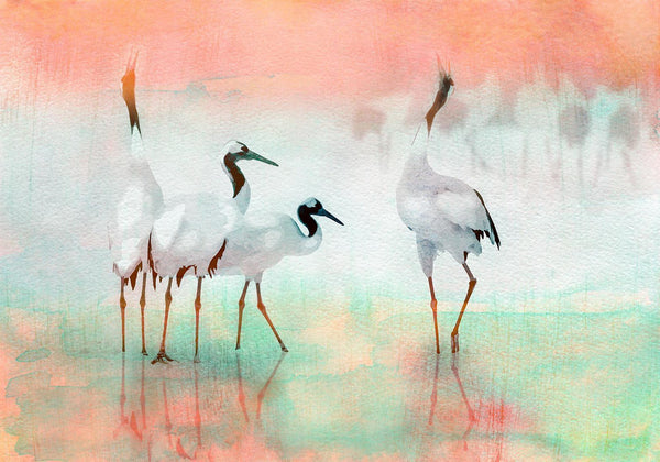 Carta da parati - Cranes in Pastels