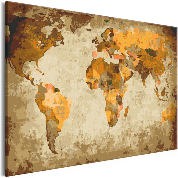 Quadro fai da te - Brown World Map