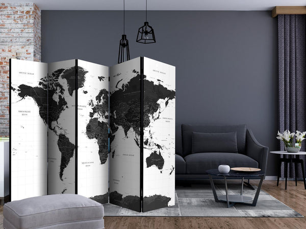 Separè per interni - Black and White Map II [Room Dividers]