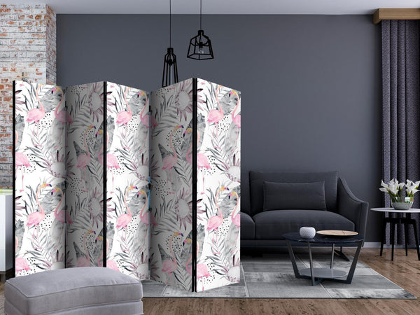 Separè per interni - Flamingos and Twigs [Room Dividers]