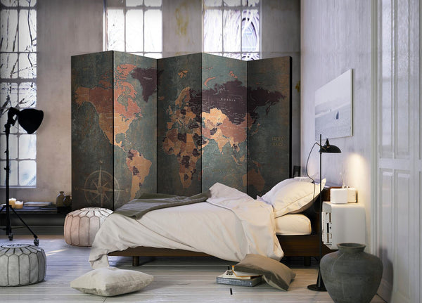 Separè per interni - Room divider – Map in browns and greys