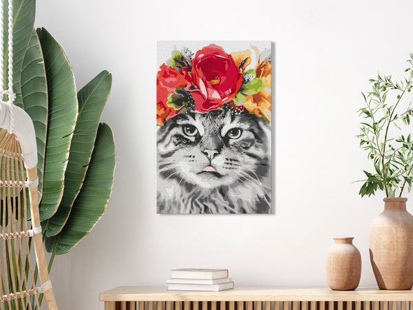 Quadro fai da te - Cat With Flowers