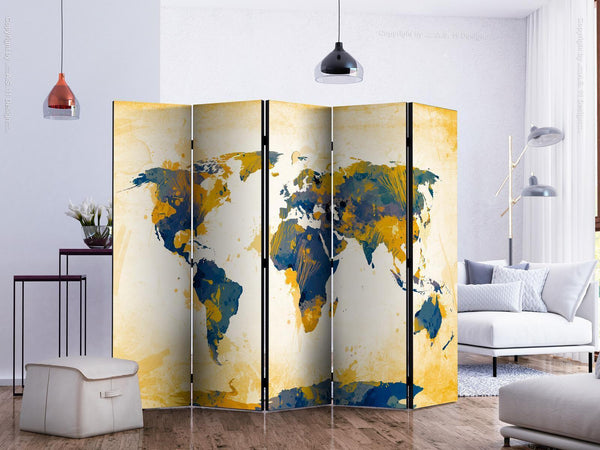 Separè per interni - Map of the World - Sun and sky II [Room Dividers]