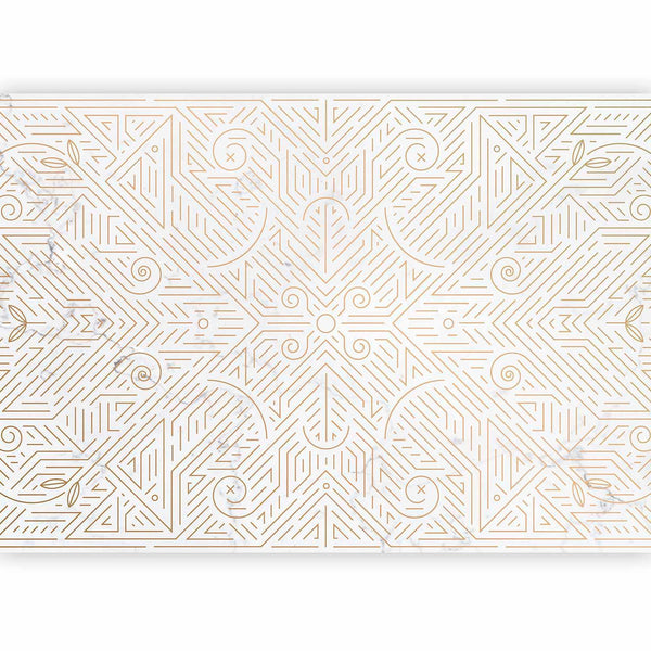 Carta da parati - Geometric Pattern Shades of Gold and Marble Stone