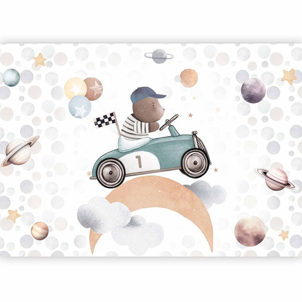 Carta da parati - Teddy Bear in a Racing Car