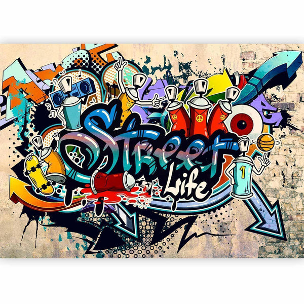 Carta da parati graffiti street art - Street Life