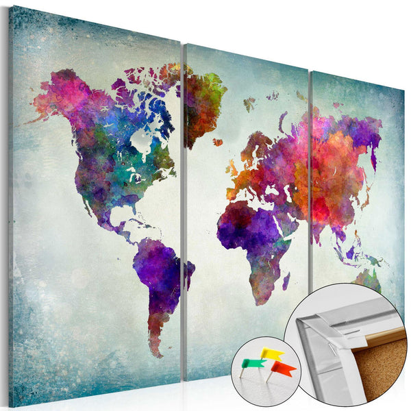 Bacheca in sughero - World in Colors [Cork Map]