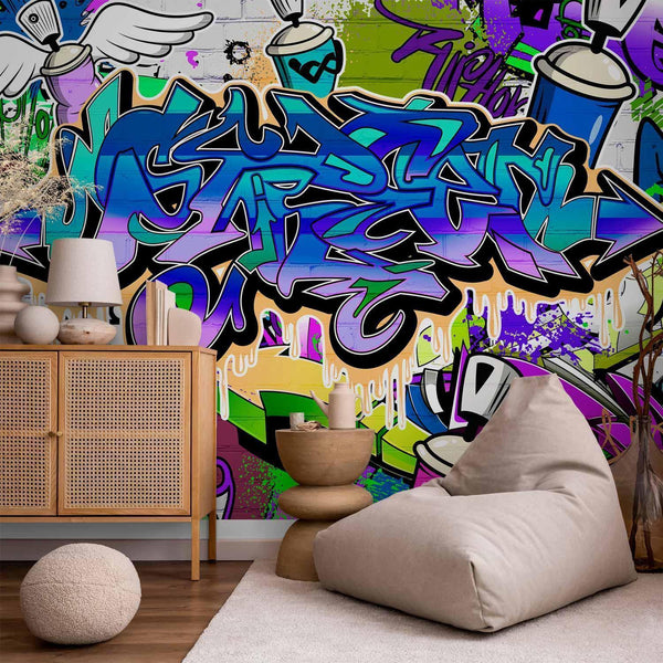 Carta da parati - Graffiti: violet theme