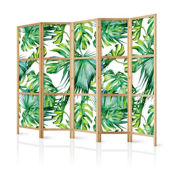 Paravento giapponese - Monstera and Palm Leaves II