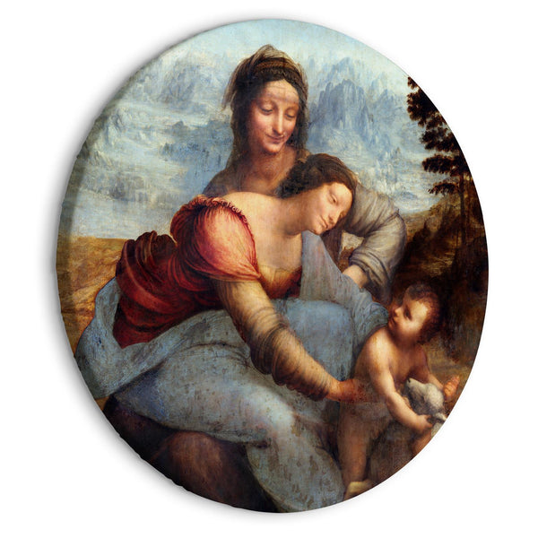 Quadro rotondo - The Virgin and Child with Saint Anne (Leonardo da Vinci)