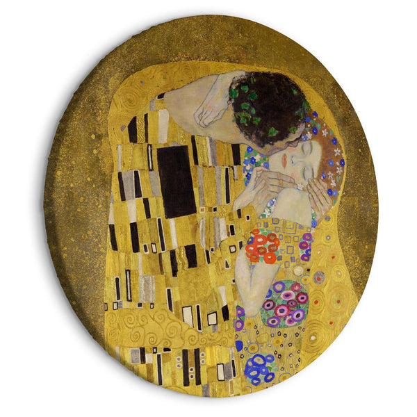 Quadro rotondo - Kiss - Gustav Klimt - A Couple in Love in a Passionate Embrace