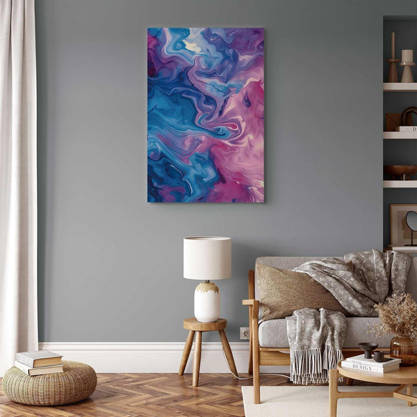 Quadro - Night Flows - Abstract Waves in Shades of Blue and Violet