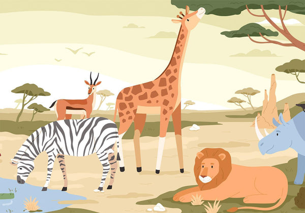 Carta da parati - Animals From Jungle Vector Illustration