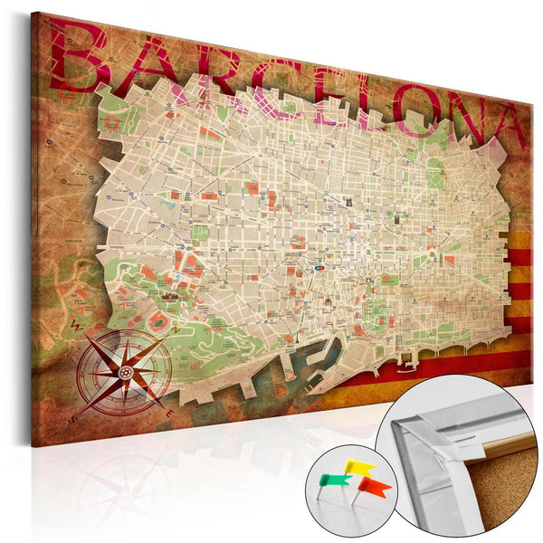 Bacheca in sughero - Map of Barcelona [Cork Map]