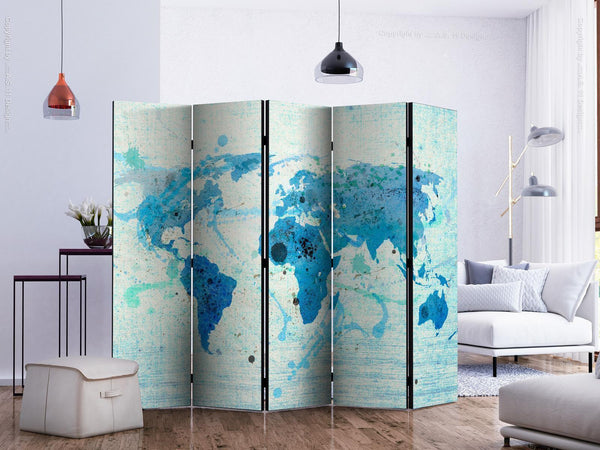 Separè per interni - Cruising and sailing -  The World map II [Room Dividers]