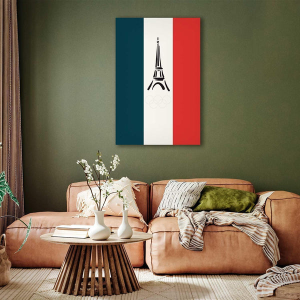 Quadro - French Flag With Graphic Eiffel Tower