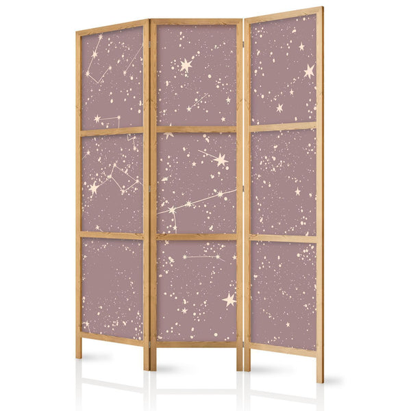 Paravento giapponese - Night Sky - Artistic Constellations and Stars in Pastel Shades