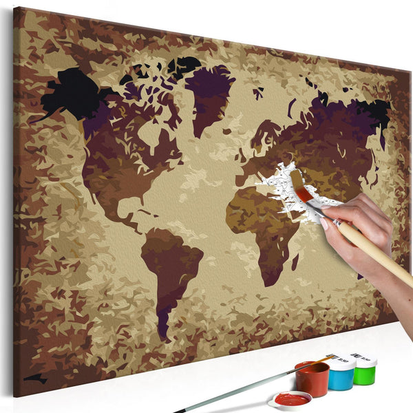 Quadro fai da te - World Map (Brown Colours)