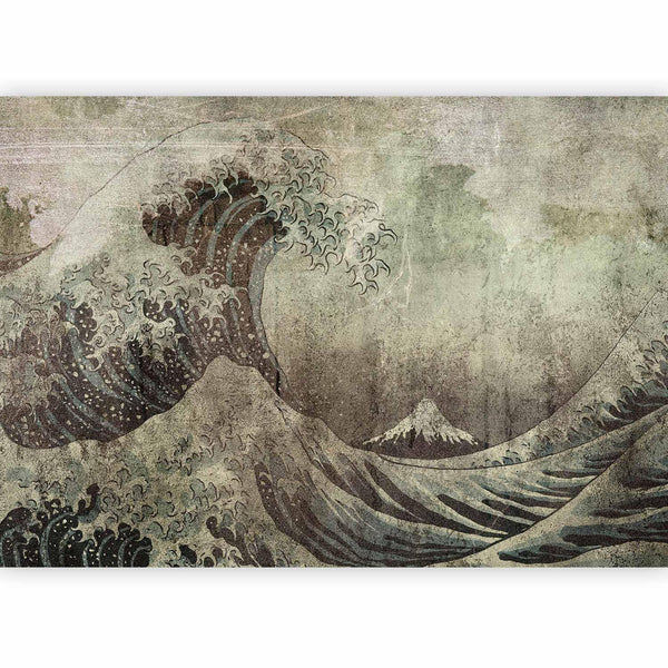 Carta da parati - Great wave in Kanagwa in retro style - landscape of rough sea