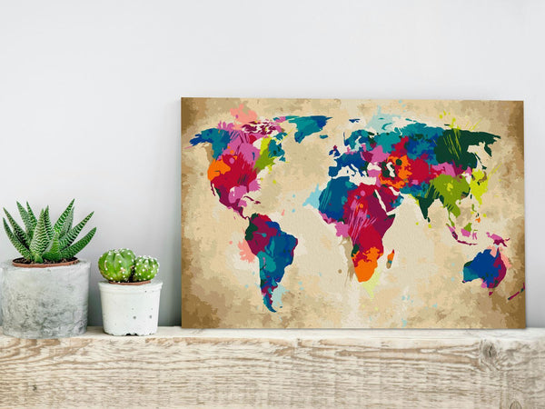 Quadro fai da te - World Map (Colourful)