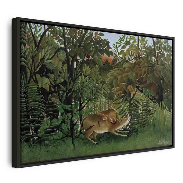 Quadro - Le Lion ayant faim se jette sur l'Antilope (Henri Rousseau)