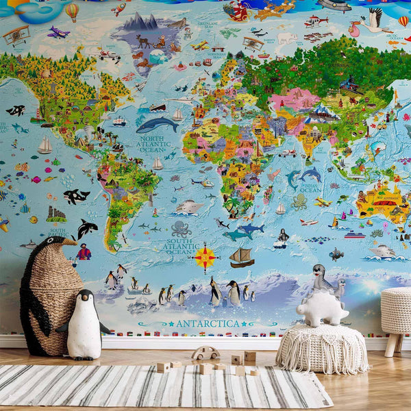 Carta da parati - World Map for Kids