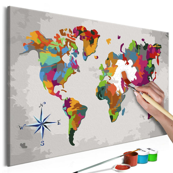 Quadro fai da te - World Map (Compass Rose)