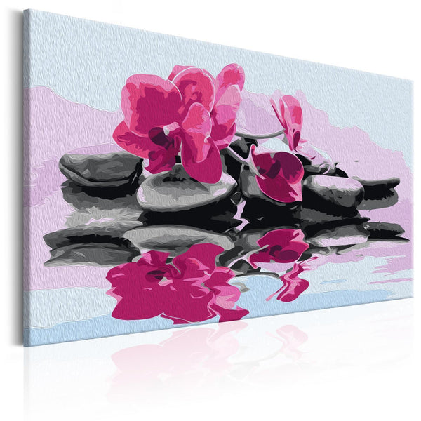 Quadro fai da te - Orchid With Zen Stones (Reflection In The Water)