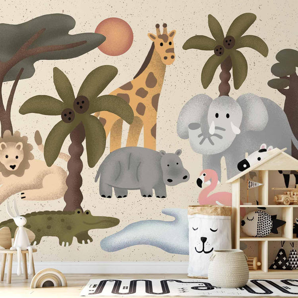 Carta da parati - Children's Africa - Animals With Simple Shapes