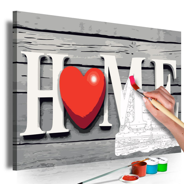 Quadro fai da te - Home with Red Heart