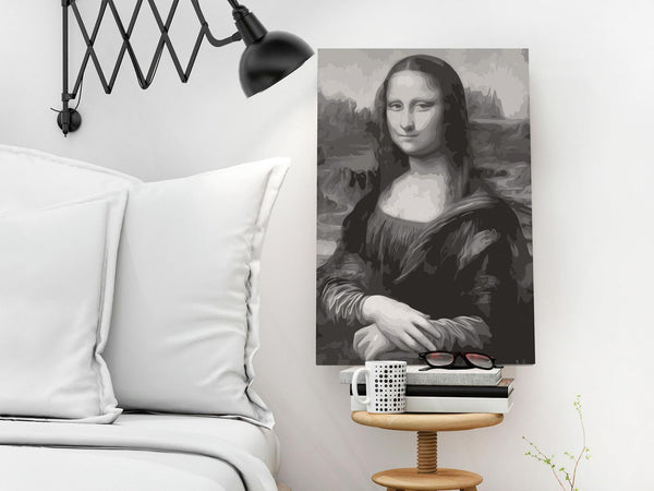 Quadro fai da te - Black and White Mona Lisa