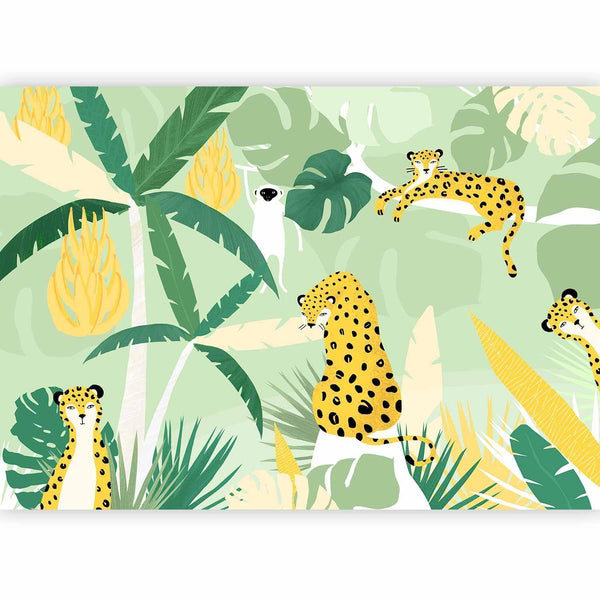 Carta da parati - Cheetahs in the jungle - landscape with animals in the tropics for children