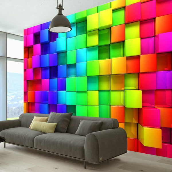 Carta da parati 3D - Colourful Cubes