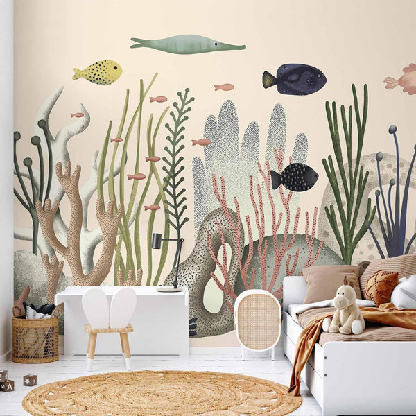 Carta da parati - Underwater World - Fish and Corals in Pastel Colours