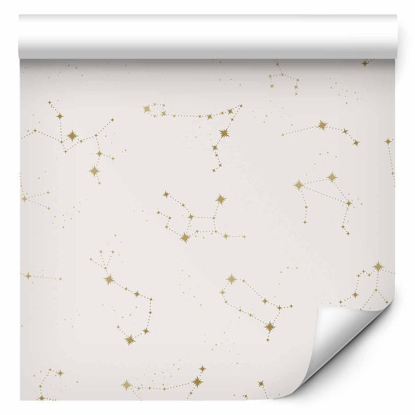 Tappezzeria murale - Star Map - Delicate Constellations in Warm Shades