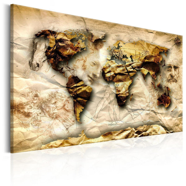 Quadro - Map: Leonardo da Vinci inspiration