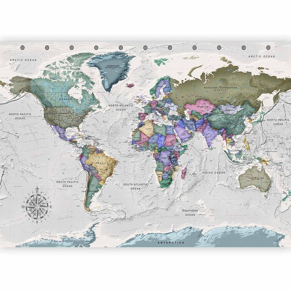 Carta da parati - Geography study - world map with signed countries in English