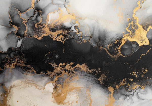 Carta da parati - Gold Explosions - an Abstract Pattern Inspired by Marble