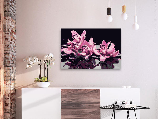 Quadro fai da te - Pink Orchid (Black Background)