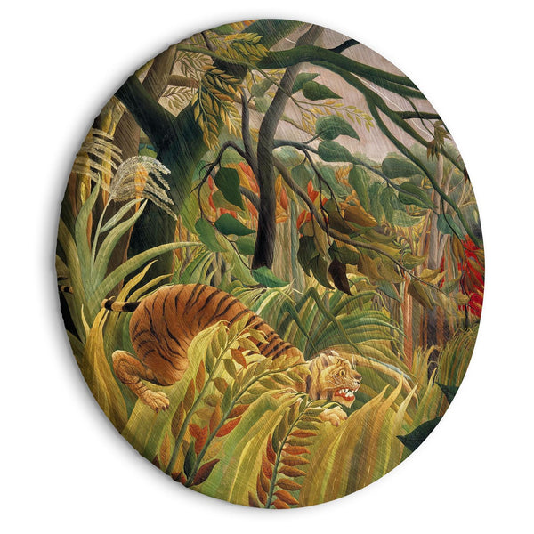 Quadro rotondo - Tiger in a Tropical Storm (Henri Rousseau)