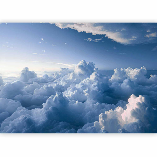 Carta da parati - Aerial Landscapes: Rays Lighting Up Fluffy Cloud Formations