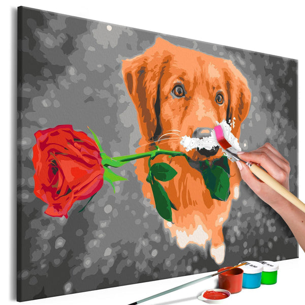 Quadro fai da te - Dog With Rose