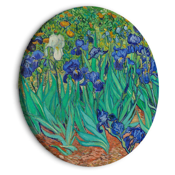 Quadro rotondo - Irises by Vincent Van Gogh - Blue Flowers in the Meadow