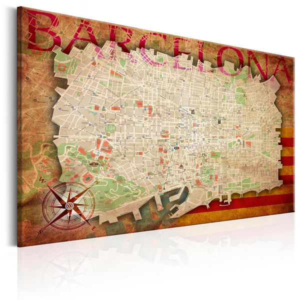 Bacheca in sughero - Map of Barcelona [Cork Map]