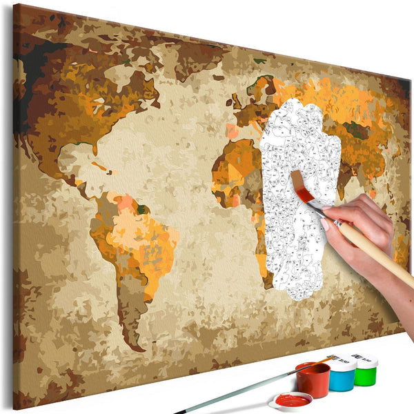 Quadro fai da te - Brown World Map