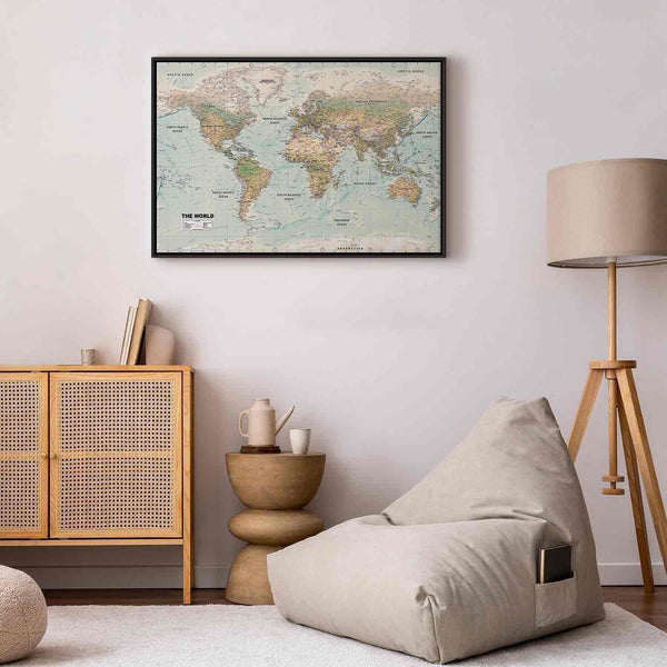 Quadro - World Map: Beautiful World