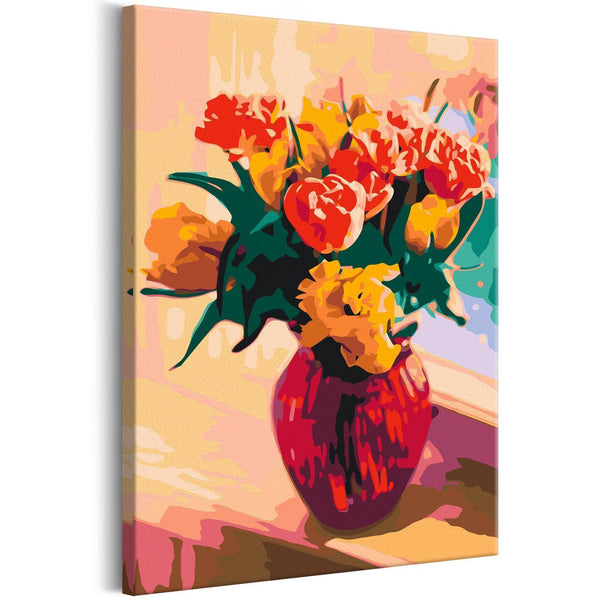 Quadro fai da te - Tulips in Red Vase