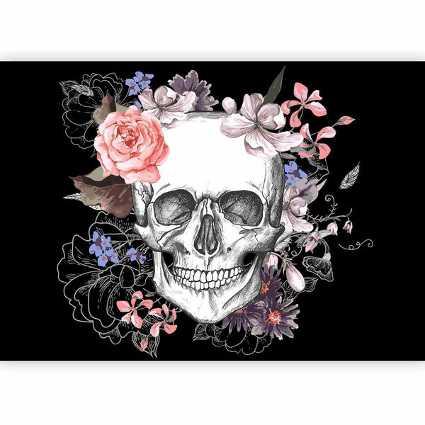 Carta da parati - Skull and Flowers